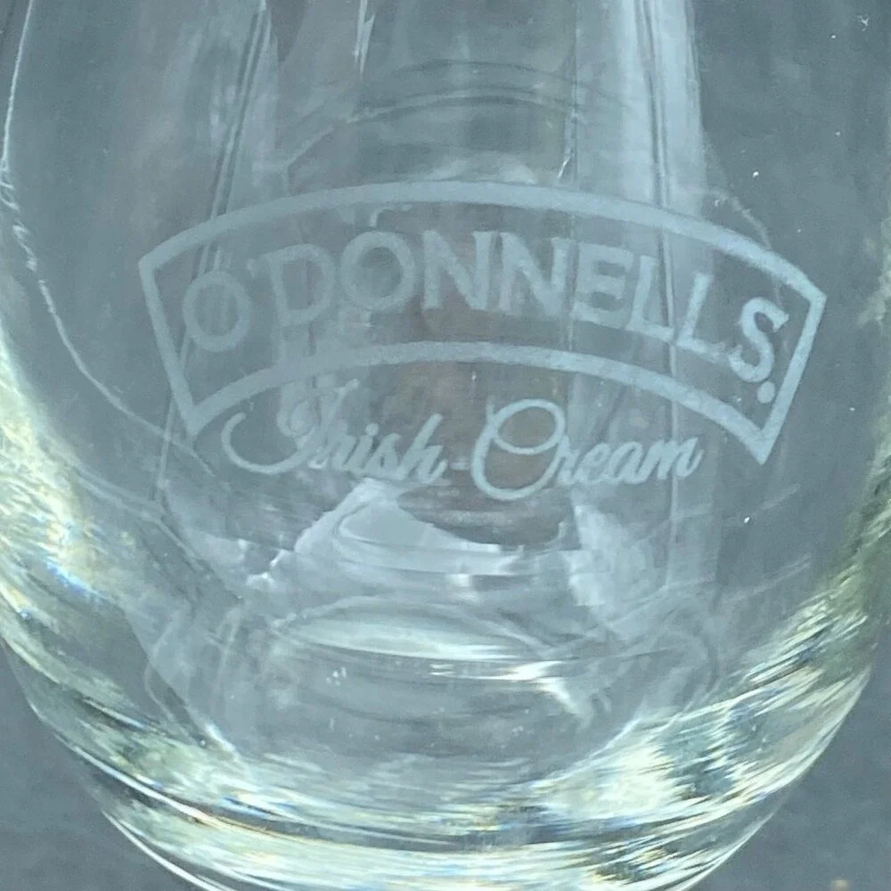 O'Donnells Irish Cream Logo Glasses Set of 2 Mixed Clear‎ Barware Pub Classic